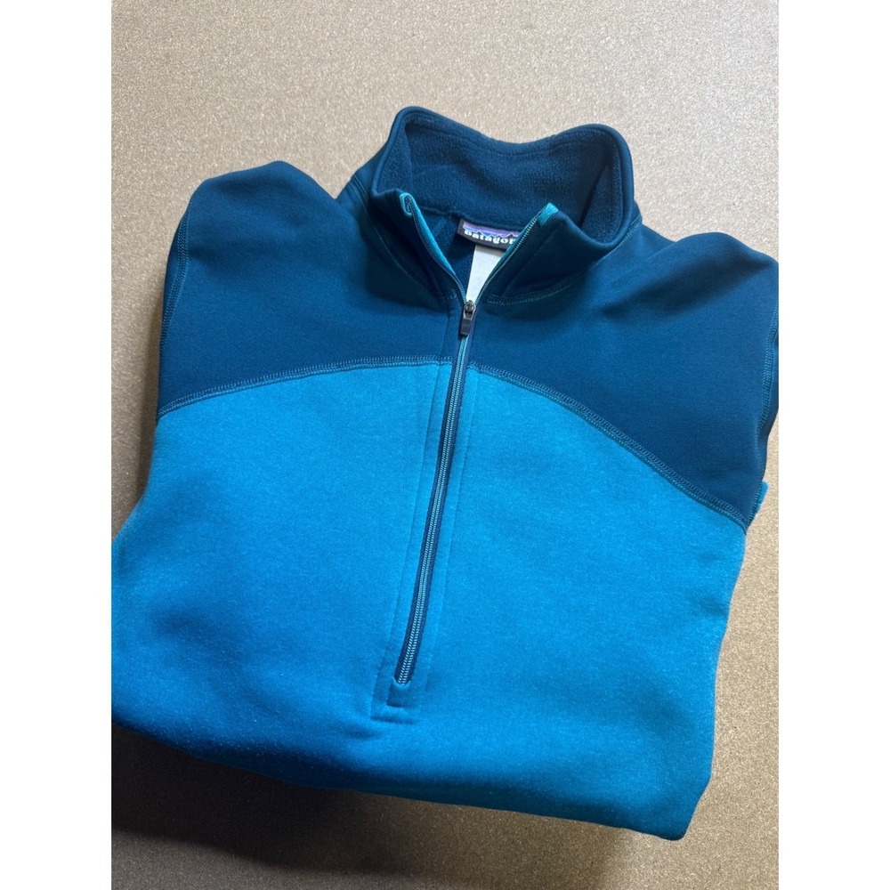 Patagonia‎ Polartec Power Dry Quarter Zip Fleece Pullover Blue Womens Medium